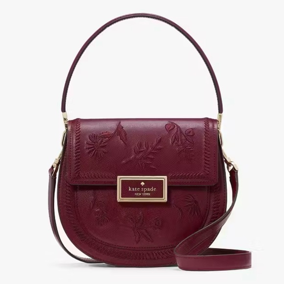 kate spade Handbags - Kate Spade Reegan Botanical Embroidered Saddle Bag Crossbody